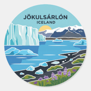 Jökulsárlón IJsland Ronde Sticker
