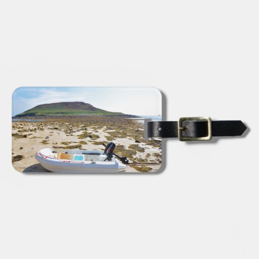 Jol op het strand bagagelabel (Voorkant horizontaal)