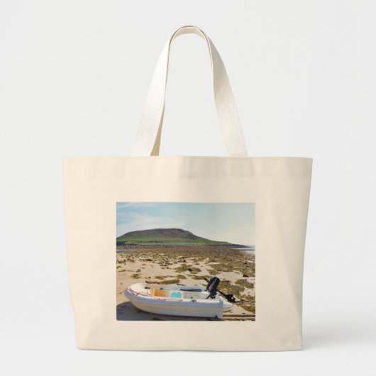 Jol op het strand grote tote bag (Voorkant)