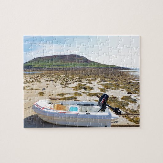 Jol op het strand legpuzzel (Horizontaal)