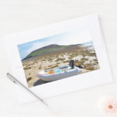 Jol op het strand rechthoekige sticker (Envelop)