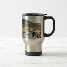 Jol op het strand reisbeker