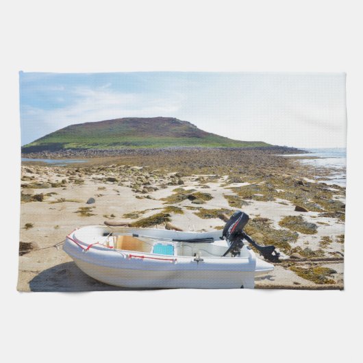 Jol op het strand theedoek (Horizontaal)