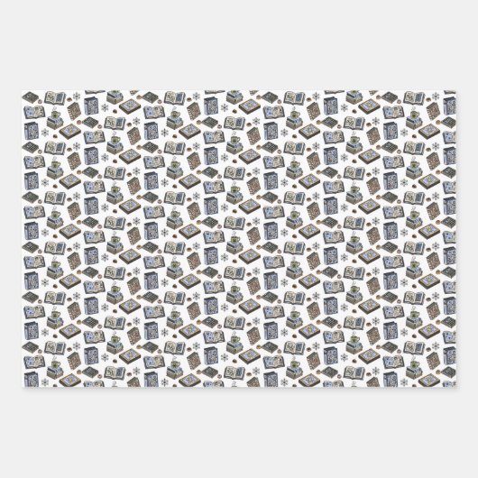 Jolabokaflod Books, Cats, and Cocoa Christmas Gift Inpakpapier Vel (Voorkant 3)