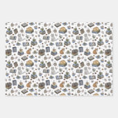 Jolabokaflod Books, Cats, and Cocoa Christmas Gift Inpakpapier Vel (Voorkant)