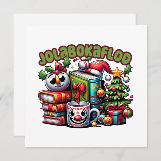 Jolabokaflod Feestdagenkaart (Voorkant / Achterkant)