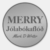 Jolabokaflod Gray Ronde Sticker (Voorkant)