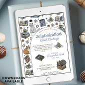 Jolabokaflod Holiday Book Exchange Hand Drawn Kaart