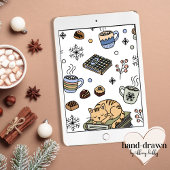 Jolabokaflod Holiday Book Exchange Hand Drawn Kaart