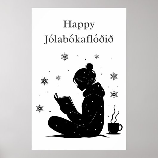 Jólabókaflóð – IJslands boek Overstroming, Poster  (Voorkant)