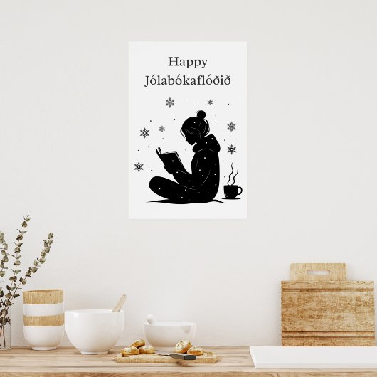 Jólabókaflóð – IJslands boek Overstroming, Poster  (Keuken)