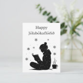 Jólabókaflóð – IJslandse Boekenoverstroming, Aange Feestdagenkaart (Staand voorkant)