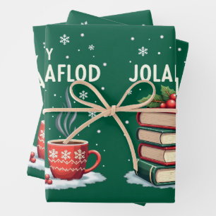 Jolabokaflod - IJslandse Boekenoverstroming Inpakpapier Vel