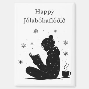Jólabókaflóð – IJslandse Boekenstroom, Poster Cade Magneet