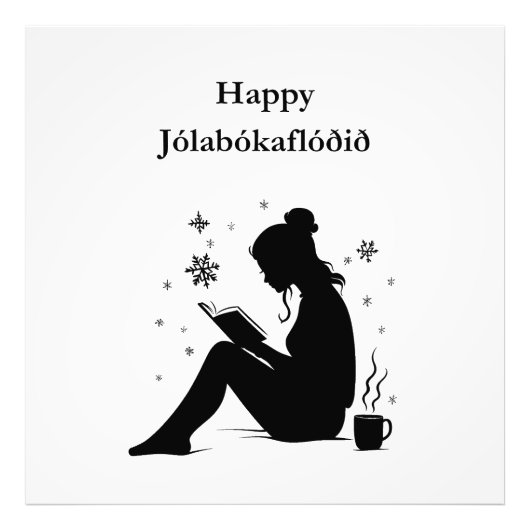 Jolabokaflod - IJslandse Boekenvloed Foto Afdruk (Voorkant)