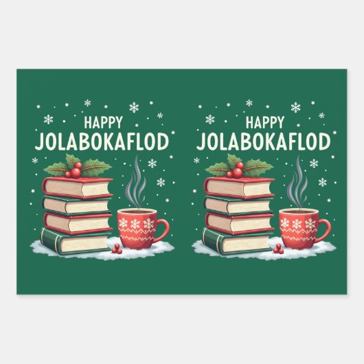 Jolabokaflod - IJslandse Boekenvloed Inpakpapier Vel (Voorkant 3)