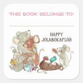 Jolabokaflod Mice Boek is van Vierkante Sticker (Voorkant)