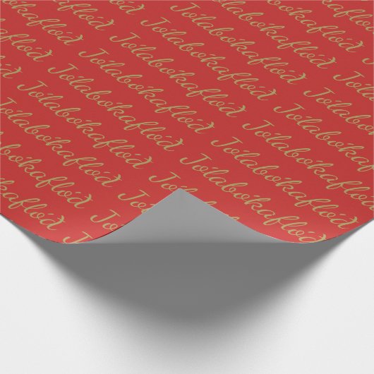 Jólabókaflóð Rode Kerstmis Boek Vloed Cadeaupapier (Hoek)