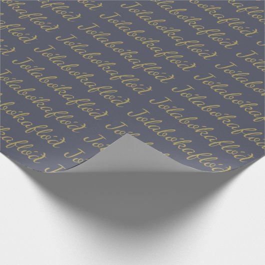 Jólabókaflóð Slate Grey Kerstboek Vloed Cadeaupapier (Hoek)