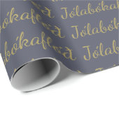 Jólabókaflóð Slate Grey Kerstboek Vloed Cadeaupapier (Rol Hoek)