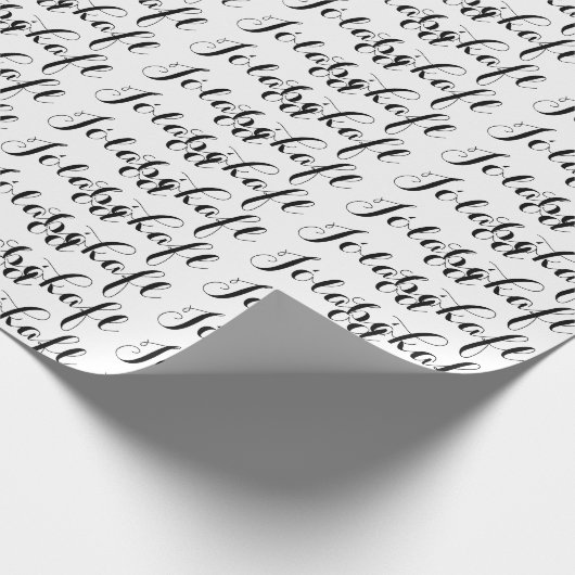 Jólabókaflóð Wit Zwart Script Boek Flood Cadeaupapier (Hoek)