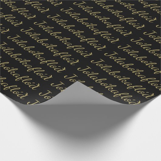 Jólabókaflóð Zwarte Kerstboek Overstroming Cadeaupapier (Hoek)