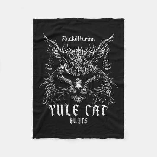 Jólakötturinn Christmas Yule Cat Hunts Fleece Deken (Voorkant)