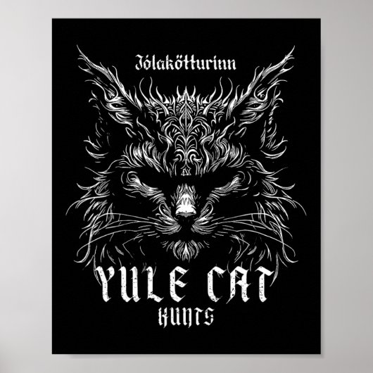 Jólakötturinn Christmas Yule Cat Hunts Poster (Voorkant)