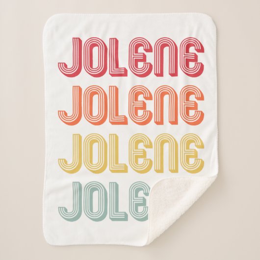 JOLENE Gift Name Persoonlijke Retro  80-90 Sherpa Deken (Voorkant)