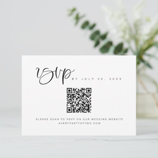 JOLIE Boho Modern Minimalist QR Code Weddenschap R Kaart (Staand voorkant)