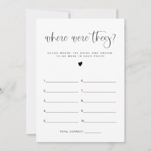 JOLIE Boho Waar waren ze Bruids douche spel kaart (Voorkant)