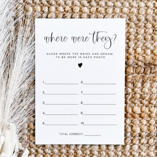 JOLIE Boho Waar waren ze Bruids douche spel kaart