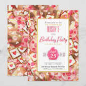 Jolie carte d'invitation de Fête Anniversaire Kaart (Voorkant / Achterkant)