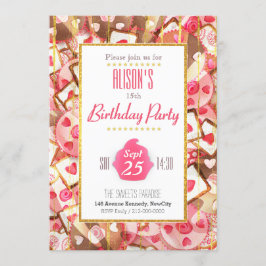 Jolie carte d'invitation de Fête Anniversaire Kaart