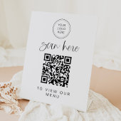 JOLIE Fun Minimal Script Business Menu QR-code Reclamebord Met Voetstuk