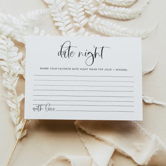 JOLIE Fun Modern Minimal Date Night Idea Kaart Gam