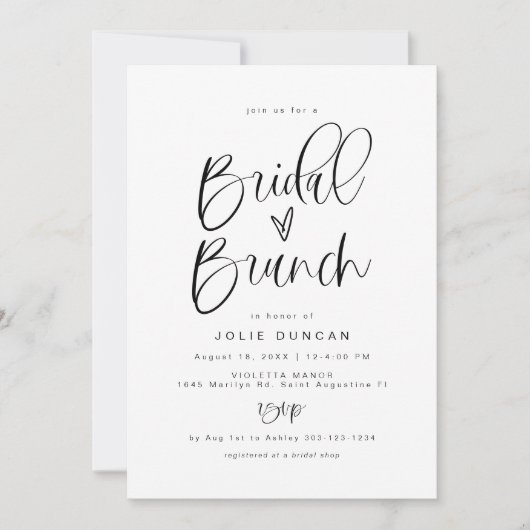 JOLIE Fun typografie Minimalistische Boho Bruids B Kaart (Voorkant)