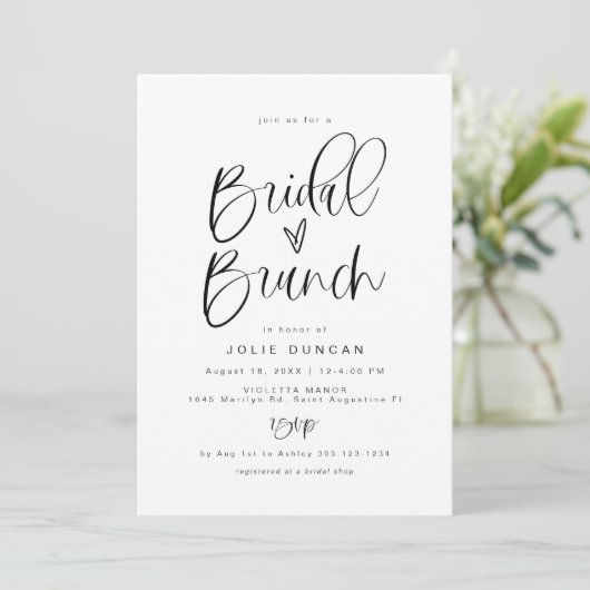 JOLIE Fun typografie Minimalistische Boho Bruids B Kaart (Staand voorkant)