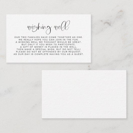 JOLIE Fun Typography Font Wishing Well Kaart (Voorkant / Achterkant)