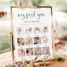 JOLIE Minimaal Fun Boho Eerste Jaar Foto Mijlpaal