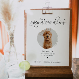 JOLIE Minimal Boho 1 Foto Pet Signature Drank Poster