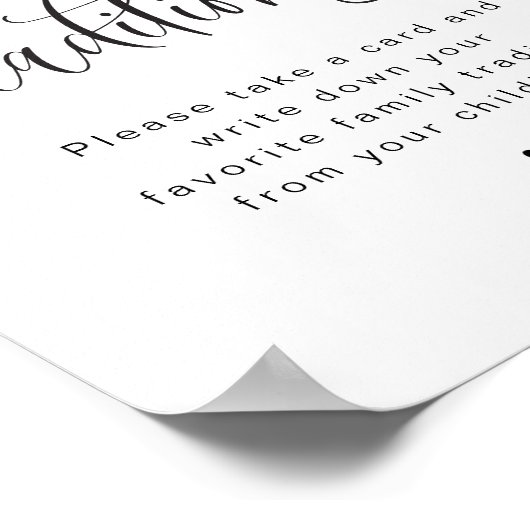 JOLIE Minimal Family Traditions Baby shower spel Poster (Hoek)