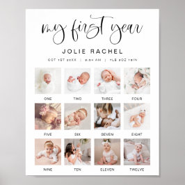 JOLIE Minimal Fun Boho 1 jaar Fotomijlpaal Poster