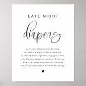 JOLIE Minimal Late Night Luiers Baby shower spel Poster (Voorkant)