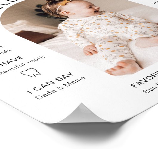 JOLIE Minimale Fun Arch Foto 1 jaar Mijlpaal Poster (Hoek)