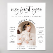 JOLIE Minimale Fun Arch Foto 1 jaar Mijlpaal Poster (Voorkant)