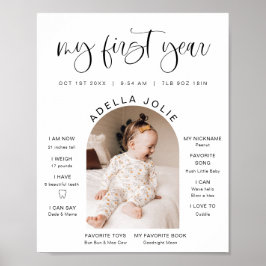 JOLIE Minimale Fun Arch Foto 1 jaar Mijlpaal Poster