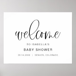 JOLIE Minimalist Boho Baby shower Welkom Poster