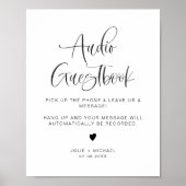 JOLIE Minimalist Boho Bruiloft Audio Gastenboek te Poster (Voorkant)