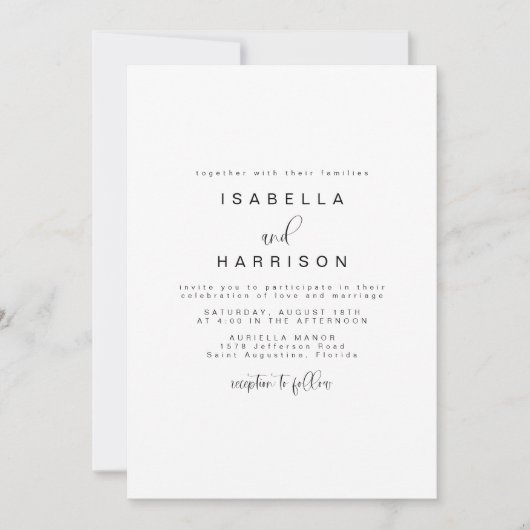 JOLIE Minimalist Boho Simple Photo Wedding Kaart (Voorkant)